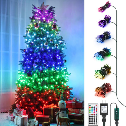 iBaycon RGB Christmas Tree Lights, 540 LED Color Changing Christmas Lights with Multiple Vivid Effect, Waterproof with Remote & Timer, Unique Design Tree Lights for 5ft to 9ft Christmas Trees