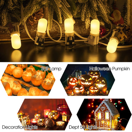 Meonum Christmas Village Replacement Light Bulbs, E12 Candelabra Base T20 LED Bulbs, 0.7W 120V Replacement Bulbs Accessories for Villages Houses Dept 56, Christmas Tree, Halloween Pumpkin (36 Pieces)