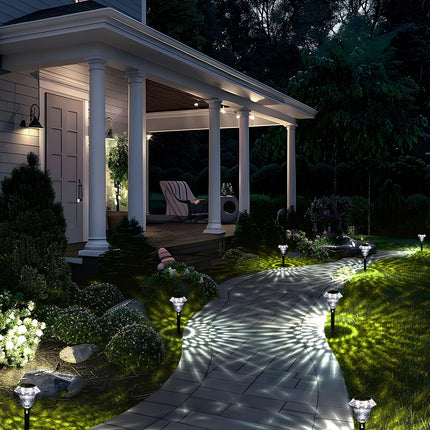 SOLPEX Solar Lights Outdoor, Pathway Garden Decor Lights, Solar Powered Waterproof Decoration for Patio Front Porch Yard Outside Landscape Lighting(8 Pack Cold White)