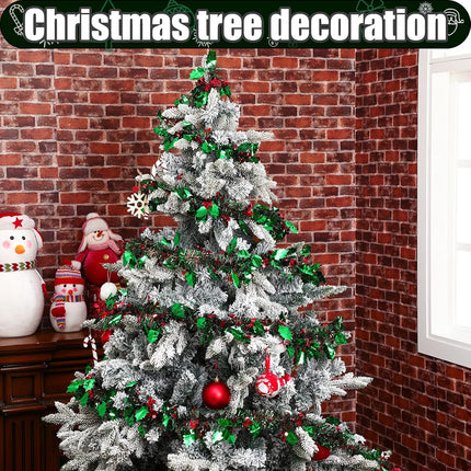 23 Ft Christmas Tinsel Garland Red and Green Hanging Garland Christmas Metallic Garland Christmas Party Decorations for Christmas Wedding Birthday Indoor Outdoor Party Decoration Supplies