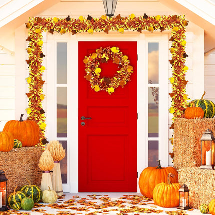 33 FT Thanksgiving Turkey Tinsel Garland, Fall Thanksgiving Party Decorations Shiny Metallic Garland Thanksgiving Turkey Garland for Home Indoor Outdoor Friendsgiving Party Decorations