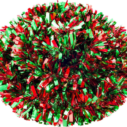 Christmas Tinsel Garland Metallic Christmas Tree Garland Shiny Party Tinsel Garland Hanging Decorations for Christmas Tree Decorations Wedding Birthday Party Supplies (26.2 ft,Red and Green)