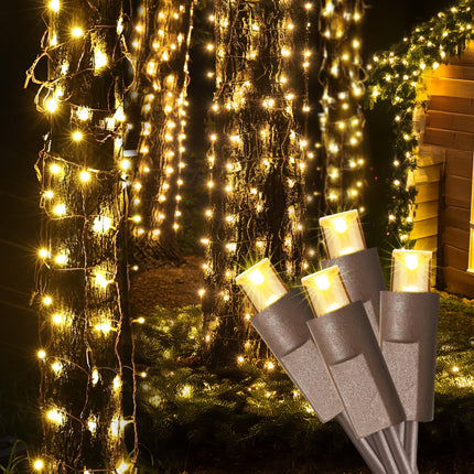 Brizled Christmas Tree Trunk Light, 20" x 45" 50 LED 5MM Stretchable Christmas Net Lights, Connectable Christmas Tree Lights Warm White, UL Tree Wrap Lights for Christmas Tree Column Outdoor