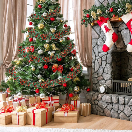 59 Feet Christmas Tinsel Garland Metallic Twist Garland Shiny Hanging Garland Ornaments for Christmas Tree Party Supplies Indoor and Outdoor Decoration (Red Green)