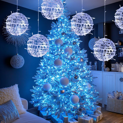 Dazzle Bright Outdoor Balls Lights Hanging Tree Garden Lights, 160 LED Sphere Lights Garden Globe Lights, for Party Wedding Yard Garden Porch Patio Christmas Holiday Decoration, White