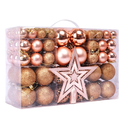 Christmas Ball Decorations Set of 101 Pcs, with Tree Topper, Best Ornaments s Ideas for Family and Friends
