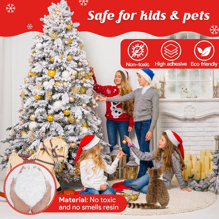 Snow Flocking Powder, 2 lbs Self-Adhesive Snow Flock for Christmas Decorations, Christmas Tree Decor Snow, Fake White Snow Flock for Winter Xmas Artificial Tree Wreath Garland Crafts Home Display