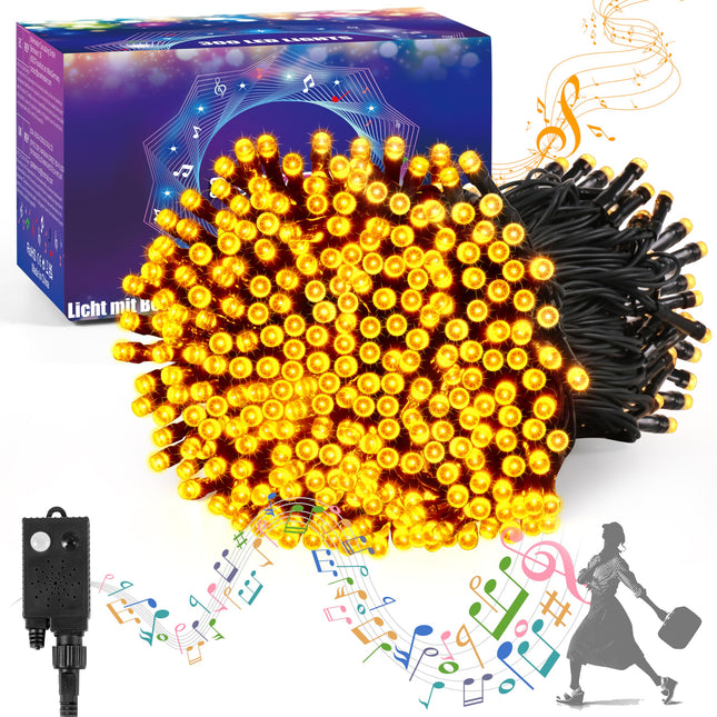 400 LED decorative light strings with music for Christmas, equipped with music infrared motion sensor controller, warm white Christmas light decoration, suitable for Indoor Outdoor Tree Party Yard 2