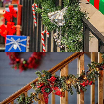 Sggvecsy 48 Pcs Christmas Garland Ties Artificial Pine Needles Faux Pine Greenery Stems 14’’ Twist Wired Tree Branches for Christmas Holiday Decoration Craft Wrapping