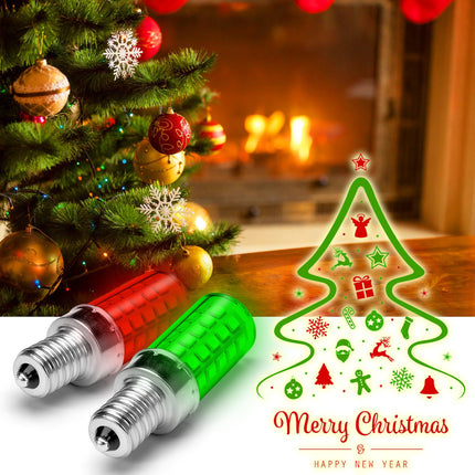 ALIDE Red Green E12 LED Candle Light Bulb4W, 40Watt Equivalent, E12 Small Base C7 T6 Red Green LED Bulbs for Christmas Holiday Festival Party Decoration Chandelier Candelabra Bulbs,4Pack Mix