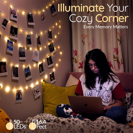 Mind-Glowing Photo Clips String Light - 50 LED Fairy Lights with Clips for Pictures - Teen Girl s Trendy Stuff - Christmas for 8 9 10 11 12 13 14 Year Old Girls - Tween Stocking Stuffer