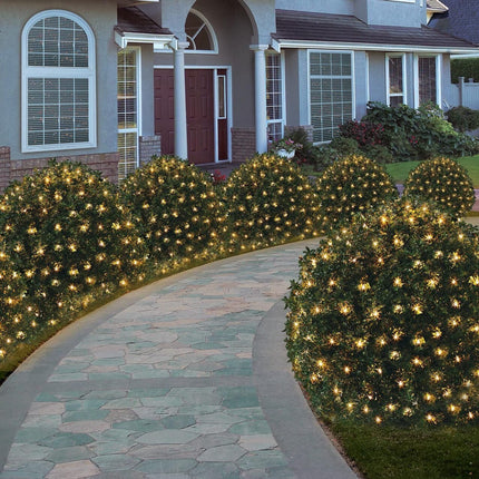 Outdoor Christmas Lights, 360 LED 12FT x 5FT Waterproof Christmas Net Lights Outdoor Plug in with 8 Modes, Warm White Christmas Mesh Lights Decorations for Xmas Indoor Tree Bush Yard Home Decor