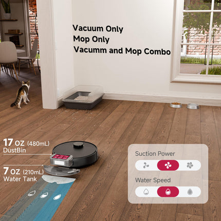 Robot Vacuum And Mop Lidar Navigation With Home Mapping, Tangle , Automatic Recharge, Forbidden Zones, Appremotevoice Control, Schedule Cleaning, Pet Hair, Hard Floor And Carpet, Ls1
