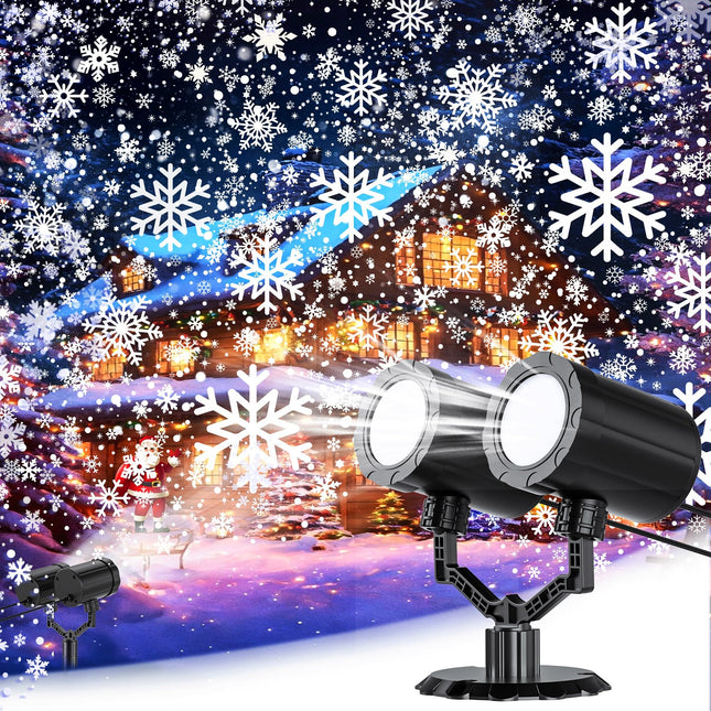 GUSODOR Christmas Projector Lights Outdoor LED Snowflake Projector Lights Christmas Decorations Yard for Lawn Xmas Party Patio Stage Holiday Carnival 2