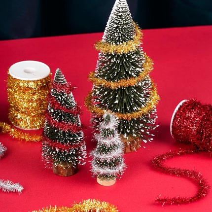 66 Feet Christmas Tinsel Garland Metallic Holiday Tinsel Garland Twist Tinsel Thin Glitter Tinsel Garland Decoration for Christmas Tree,Wedding Birthday Party Decorations Supplies (Silver)