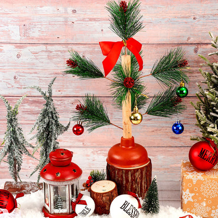 2 Pieces Christmas Tree Plunger White Elephant Dirty Santa Plunger Funny Toilet Humor Christmas Gag s for White Elephant Party Xmas Ornament Decor