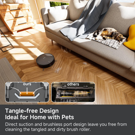 Rs1 Robot Vacuum Cleaner Tangle Suction 140Min Runtime Automatic Recharge Robotic Vacuums, Remoteappalexagoogle Control, Schedule Cleaning, Good For Pet Hair, Hard Floors, Carpets