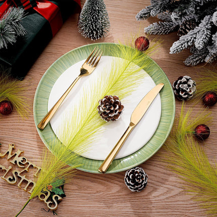 16 Pcs Christmas Tree Topper 17'' Green Pampas Grass Decor With Red Christmas Ball Green Curly Xmas Tree Pick Elf Ornaments Stems for Christmas Tree Topper Home Office Wreath Craft Decorations