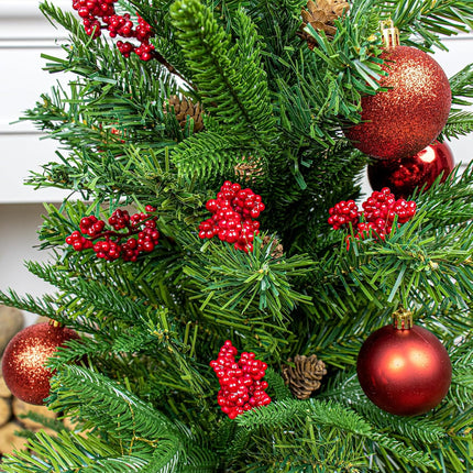 40 PCs Christmas Tree Picks 6.5 Inches Red Berry Picks Christmas Berry Stems for Winter Vase DIY Wreath Tree Table Floral Arrangement
