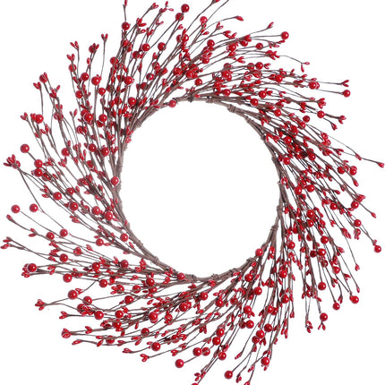 15 Inches Red Berry Wreath,Artificial Christmas Wreath Winter Wreaths for Front Door Valentine’s Day Wreath for Home Door Wall Decor