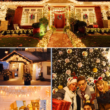 Brightown Battery Operated Christmas String Lights Outdoor, 4 FT 60 LED Battery Powered Cluster Lights with Timer, Waterproof Twinkle Fairy Firecracker Lights for Outside Indoor Party Xmas Tree