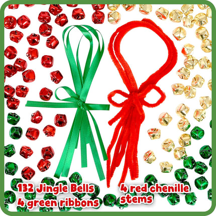 READY 2 LEARN Christmas Crafts - Create Your Own Jingle Bell Wreath Ornaments - Set of 4 - DIY Ornaments for Kids - Christmas Tree Decoration - All Materials Included