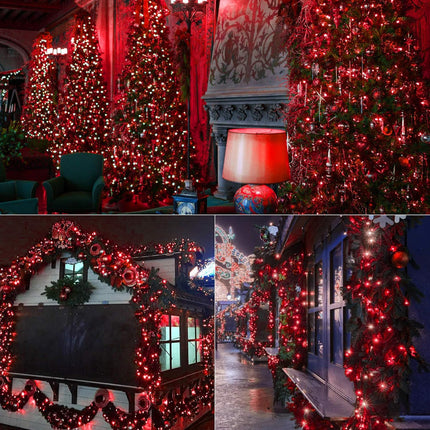 Brizled Red Christmas Lights, 78.74ft 240 LED String Lights, Plug in Christmas Lights Outdoor Connectable, 8 Modes Mini Christmas Lights Waterproof for Indoor Xmas Tree Halloween Party Garden Decor