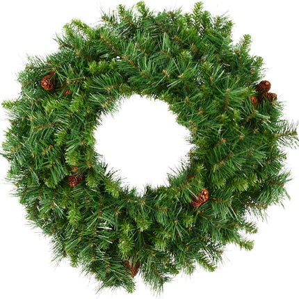 Vickerman 30" Cheyenne Pine Artificial Christmas Wreath with 260 PVC Tips - Indoor and Outdoor Use- Seasonal Holiday Decor - Featuring Pinecones for a Realistic Look