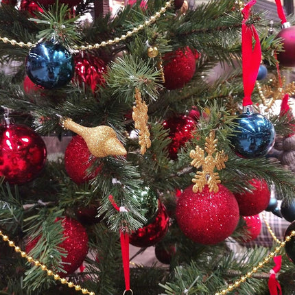 31 Feet Christmas Beaded Garland Shiny Beads Strand for Christmas Tree, Valentine, Exhibition, Wedding, Costume, DIY Decoration (Gold-31ft)