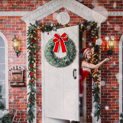 Hotop 12 Pcs Christmas Wreath 14 Inch with Red Bow Artificial Pine Wreaths Small Christmas Kitchen Cabinet Garlands Wreaths Farmhouse Xmas Home Decor for Indoor Outdoor Holiday Wall Window Decor