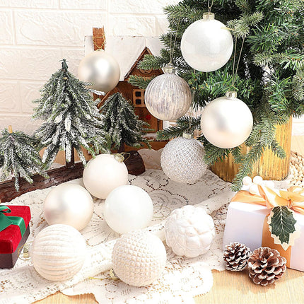 Liliful 24 Pcs Glass Christmas Ball Ornaments Christmas Tree Decoration Hanging Balls Christmas Ornaments for Festival Home Wedding Holiday Party Decor(White,3.15 Inch)