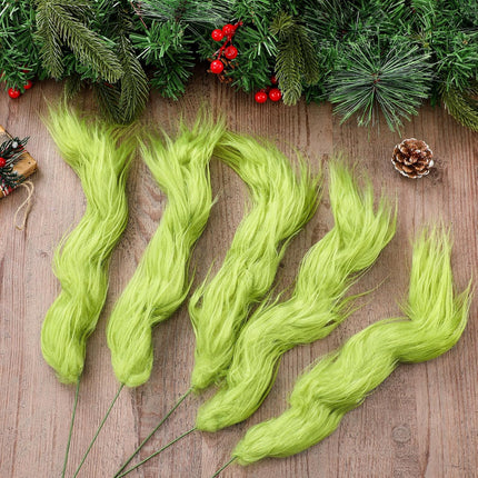 10 Pcs Lime Green Furry Christmas Tree Picks Glitter Curly Berry Ornaments Lime Fake Christmas Candy Picks for Tree Wreath Crafts Vase Filler Home