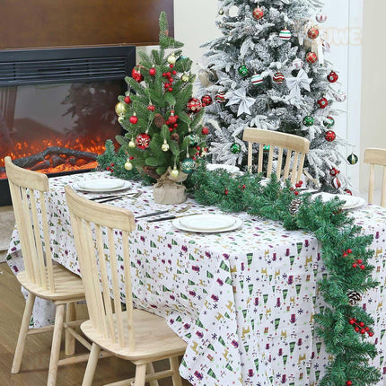 Christmas Garland, 9 Ft Artificial Realistic Green Christmas Garlands with 20 Pine Cones 15 Red Berry Vine Plants for Indoor Outdoor Home Fireplace Mantle Staircase Christmas Decorations