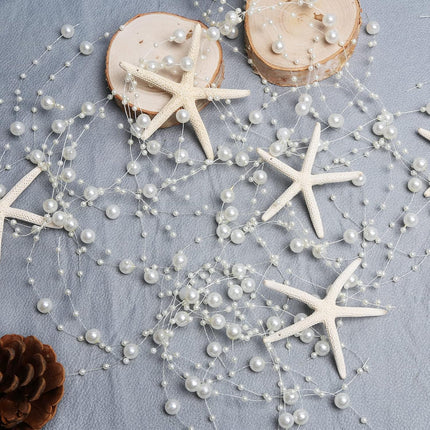 Beaded Starfish Garland Christmas Decorations 2M/80 Natural Starfish Christmas Beaded Garland with 6PCS Finger Starfish for Christmas Tree Ornaments Home Decoration Beach Party Mermaid Garland