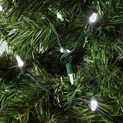 Sunnydaze 70-LED Christmas String Lights - M6 Smooth Style Bulbs - 23-Foot Lighted Length - Outdoor - White