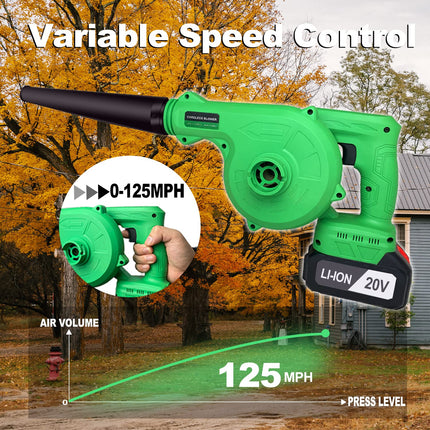 Tegatok Cordless Leaf Blower and Vacuum Cleaner, 2-in-1 Leaf Blower Cordless with Battery and Charger, Lightweight Multifunctional Mini Leaf Blower Kit, Electric Leaf Blowers for Lawn Care, Dust