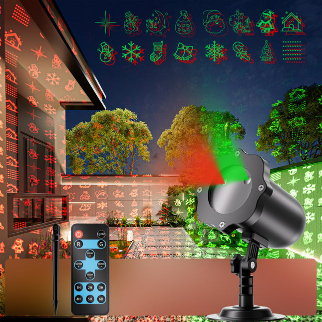 Christmas Projector Lights Outdoor, Holiday Projector Light 16 Modes 2 Color Combinations Indoor Outdoor Waterproof Ip65 Dynamic and Static Display, Christmas Projector Light.