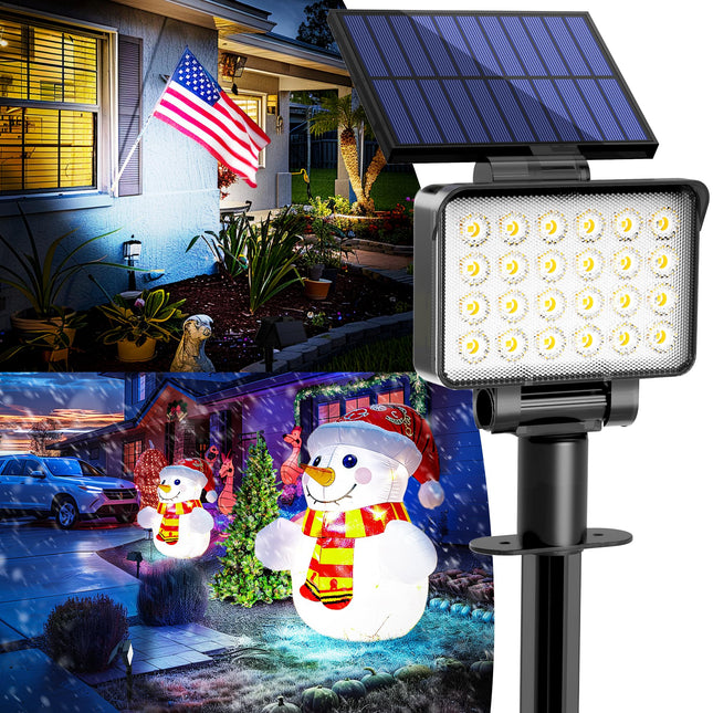 Solar Spot Lights Outdoor Waterproof for Flag, Tree, House, Garden, Yard, Landscape Spotlights for Accent Uplighting Halloween Christmas Decorations-2 Pack