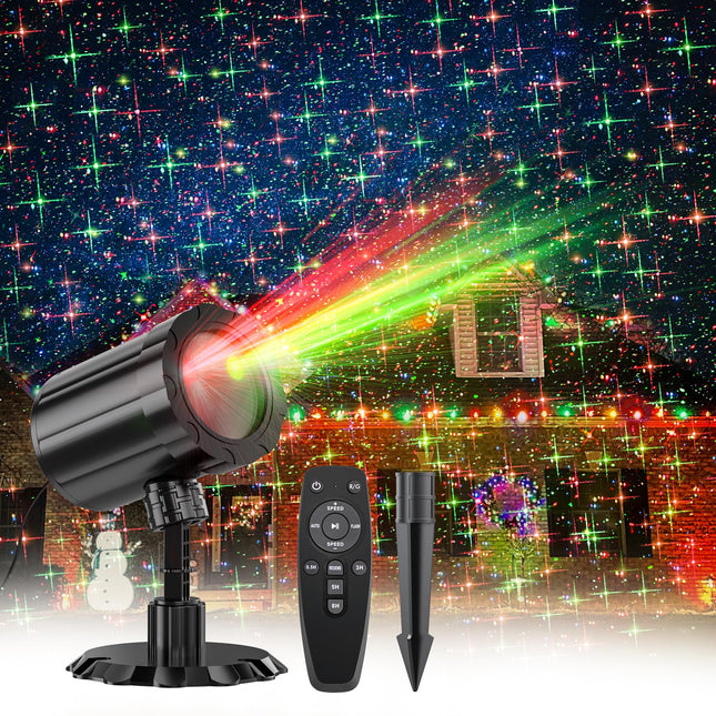 Christmas Projector Lights Outdoor, Waterproof Christmas Decorations LED Projector Light with Remote Control, Indoor Firefly Starry Lights for Xmas Yard Garden Holiday Party Home Decor