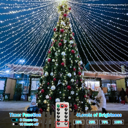 393FT Outdoor Christmas Lights 1200 LED Christmas Lights with 8 Modes Waterproof Led String Lights Plug In Christmas Decorations Outdoor Indoor for Holidays Party Wedding Xmas Home Decor Cool White