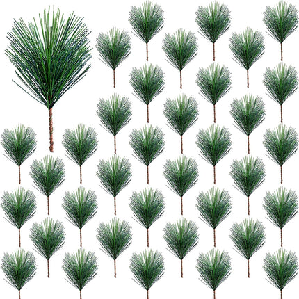 70 Pieces Artificial Pine Needles Branches 3.9 x 3.1 Inches Small Pine Twigs Stems Picks Green Plants Pine Needles Fake Greenery Pine Picks for Christmas Garland Wreath Holiday Garden Decoration