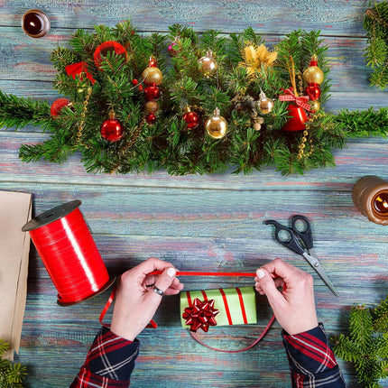 Artificial Christmas Swag 28 Inch Faux Pine Swag Greenery Pine Swags for Christmas Lush Christmas Window Swags for Mailbox Outdoor Holiday Wreath Home Door Xmas Fireplace Decorating (4 Pcs)