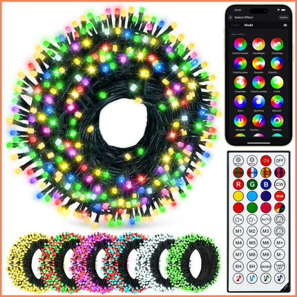 40+ Modes Smart App Color Changing Christmas Lights - Connectable 66 Ft Super Xtras 16 Million Multicolor 200 Dimmable LED Christmas Tree Lights with Remote Outdoor Waterproof for Halloween Xmas