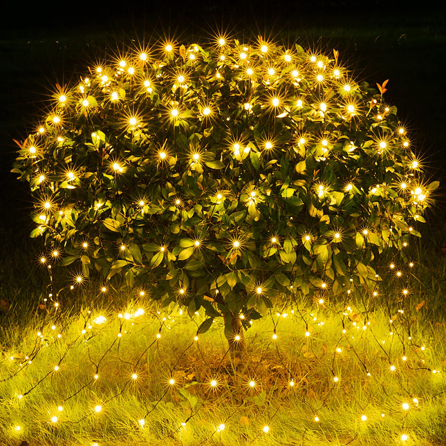 BlcTec Christmas Net Lights, 360 LED 9.8ft x 6.6ft Outdoor Christmas Lights with 8 Modes, Timer, Connectable, Waterproof Design for Tree, Bushes, Shrubs, Yard Outdoor Christmas Decorations, Warm White
