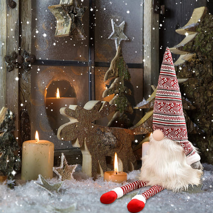 Gnome Christmas Tree Topper Gnome Christmas Ornaments Christmas Tree Topper Santa Gnomes Plush Tree Toppers Christmas Decorations (Red)