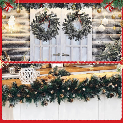 Ceenna 48 Pcs Glitter Christmas Tree Picks and Sprays Artificial Christmas Berries Stems Branches Beaded Stick Floral Twig Spray Leaves for Xmas Tree Ornaments DIY Vase Wreath Crafts(Black)