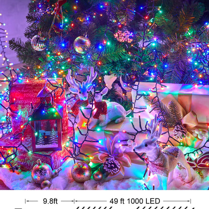 Christmas Tree Lights Outdoor Cluster Lights - 1000 LED 50 Ft Christmas Firecrackers String Lights, 8 Modes Timer Remote Waterproof Plug in Twinkle Fairy Lights for Xmas Tree Garland Window Party