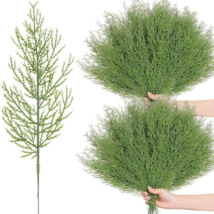 Sinmoe 60 Pcs Christmas Picks Artificial Pine Branches 13.7 Inch Faux Plants Cedar Sprig Pine Winter Leaves Christmas Snowy Greenery Branches for DIY Garland Home Garden Vase Decoration (Normal Style)