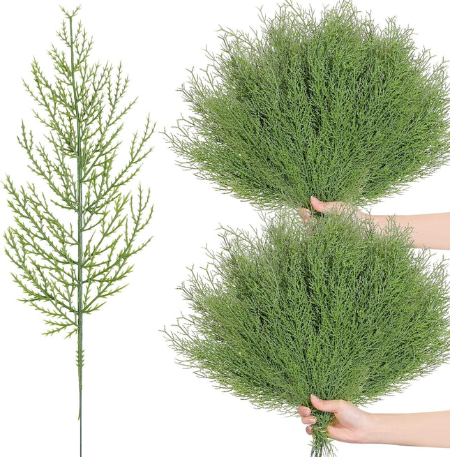 Sinmoe 60 Pcs Christmas Picks Artificial Pine Branches 13.7 Inch Faux Plants Cedar Sprig Pine Winter Leaves Christmas Snowy Greenery Branches for DIY Garland Home Garden Vase Decoration (Normal Style)