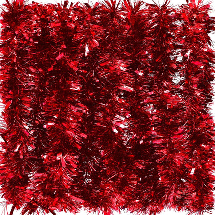 Gejoy 32.8 Feet Christmas Tinsel Garland Metallic Tinsel Garland Glittering Hanging Decoration for Christmas Tree Wreath Wedding Party Supplies (Red)